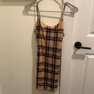 Fitted Plaid Mini Dress